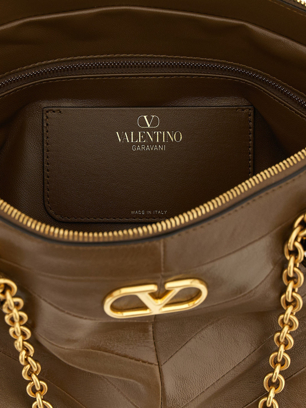 Valentino Garavani Brown Lamb Leather Shoulder Bag Valentino Garavani Xosier