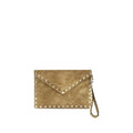 Valentino Garavani Beige Suede Leather Clutch Bag Valentino Garavani Xosier