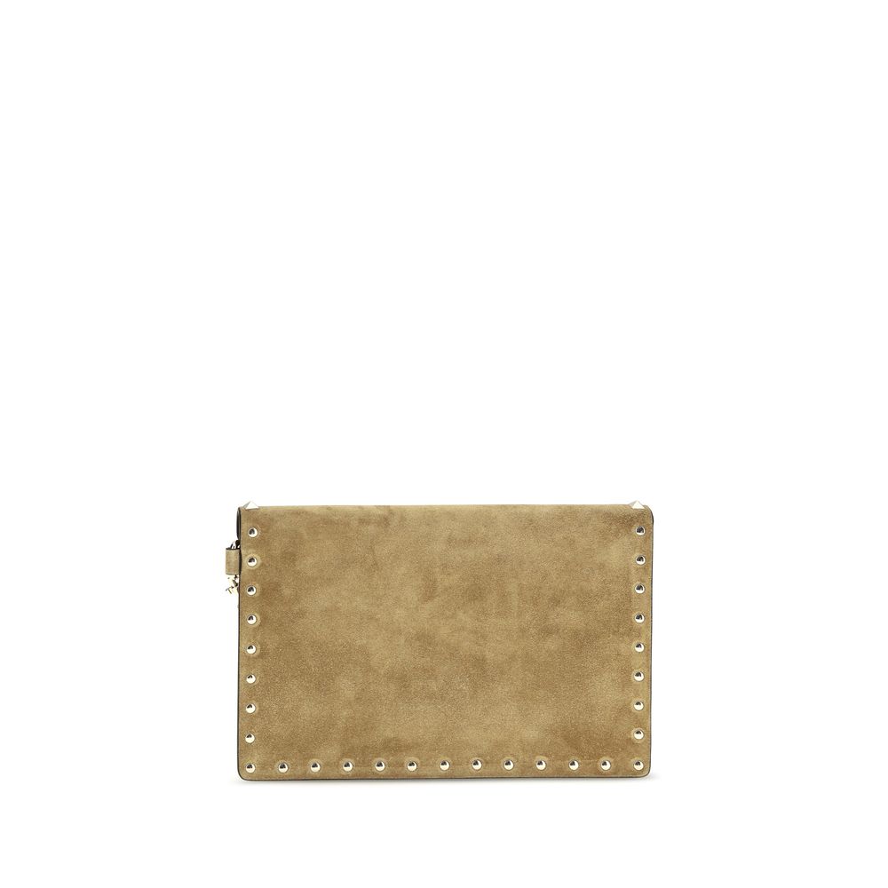 Valentino Garavani Beige Suede Leather Clutch Bag Valentino Garavani Xosier