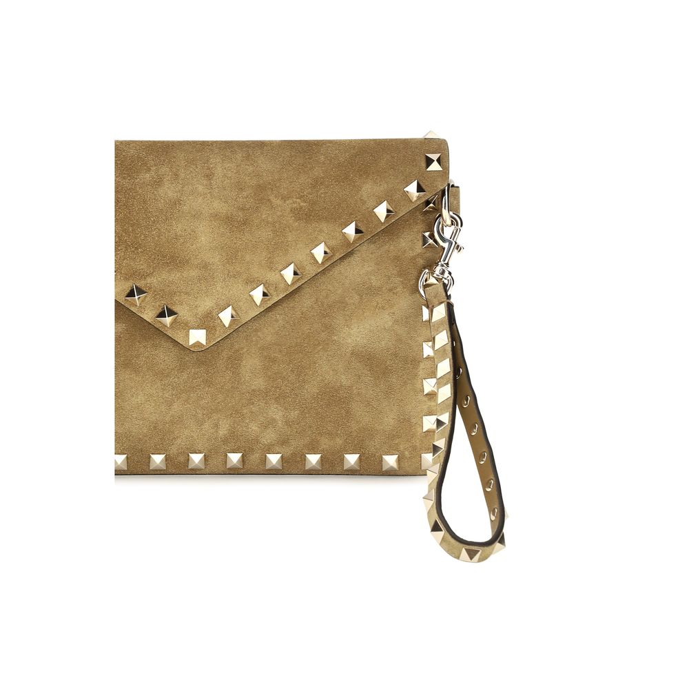 Valentino Garavani Beige Suede Leather Clutch Bag Valentino Garavani Xosier