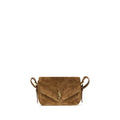 Saint Laurent Brown Suede Leather Shoulder Bag Saint Laurent Xosier