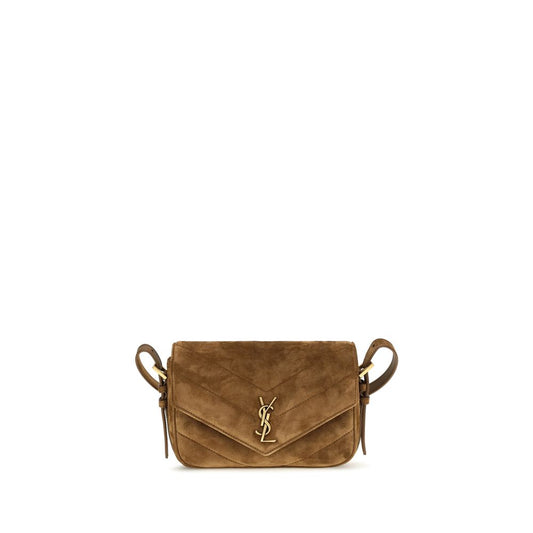 Saint Laurent Brown Suede Leather Shoulder Bag Saint Laurent Xosier