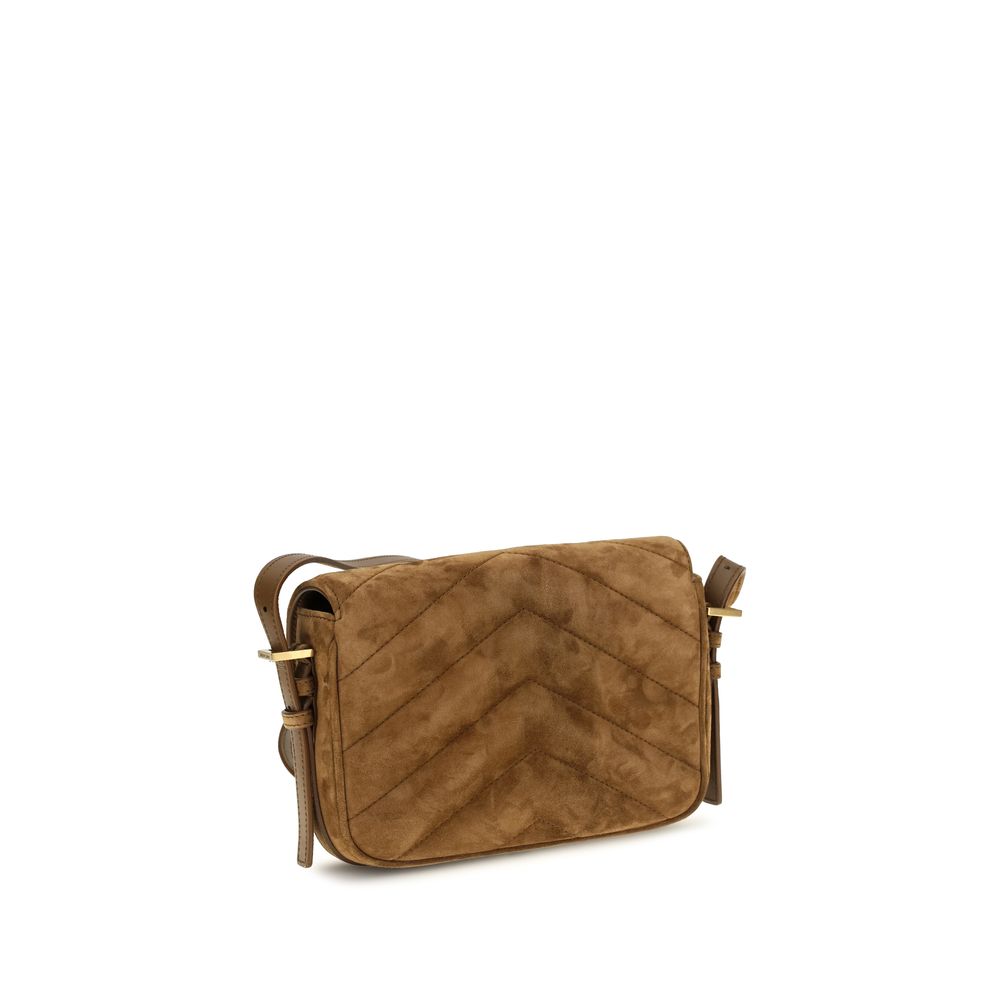 Saint Laurent Brown Suede Leather Shoulder Bag Saint Laurent Xosier