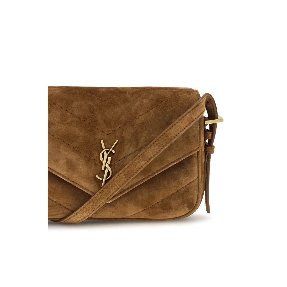 Saint Laurent Brown Suede Leather Shoulder Bag Saint Laurent Xosier