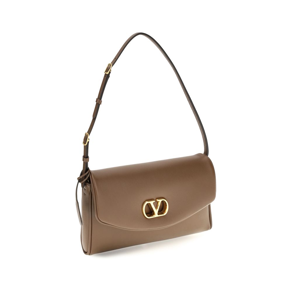 Valentino Garavani Brown Calf Leather Bos Taurus Shoulder Bag Valentino Garavani Xosier