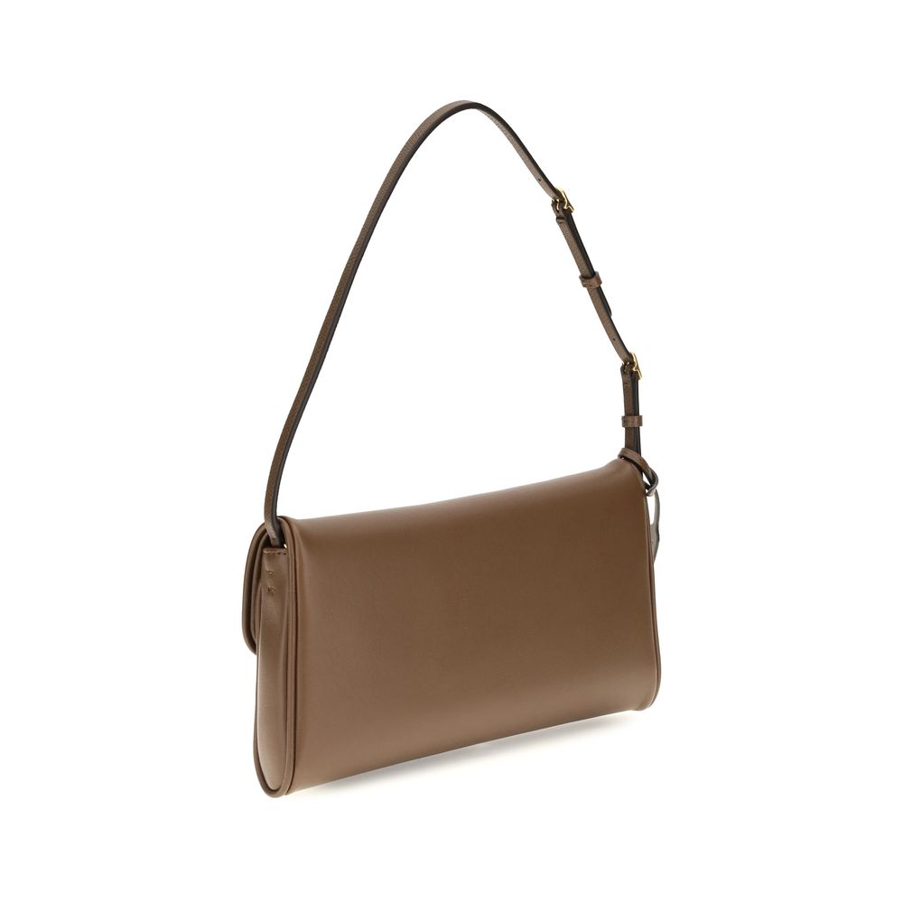 Valentino Garavani Brown Calf Leather Bos Taurus Shoulder Bag Valentino Garavani Xosier