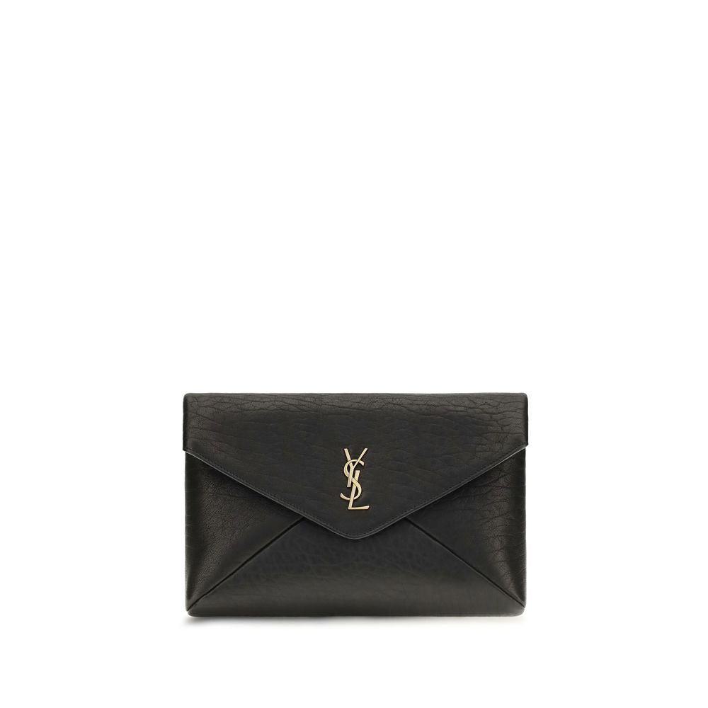 Saint Laurent Black Lamb Ovis Aries Aries Clutch Bag Saint Laurent Xosier