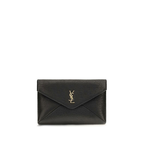 Saint Laurent Black Lamb Ovis Aries Aries Clutch Bag Saint Laurent Xosier