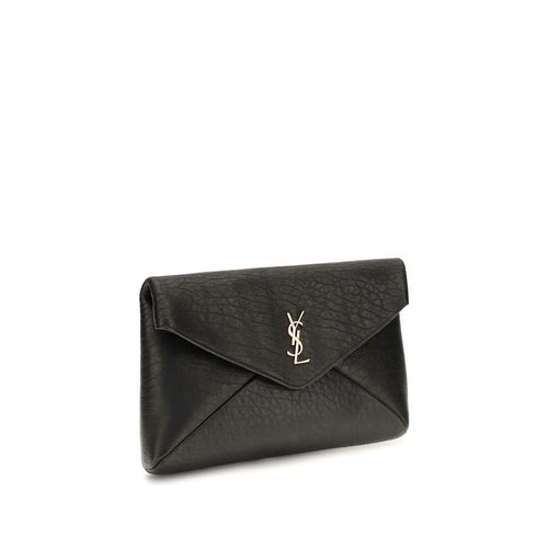 Saint Laurent Black Lamb Ovis Aries Aries Clutch Bag Saint Laurent Xosier