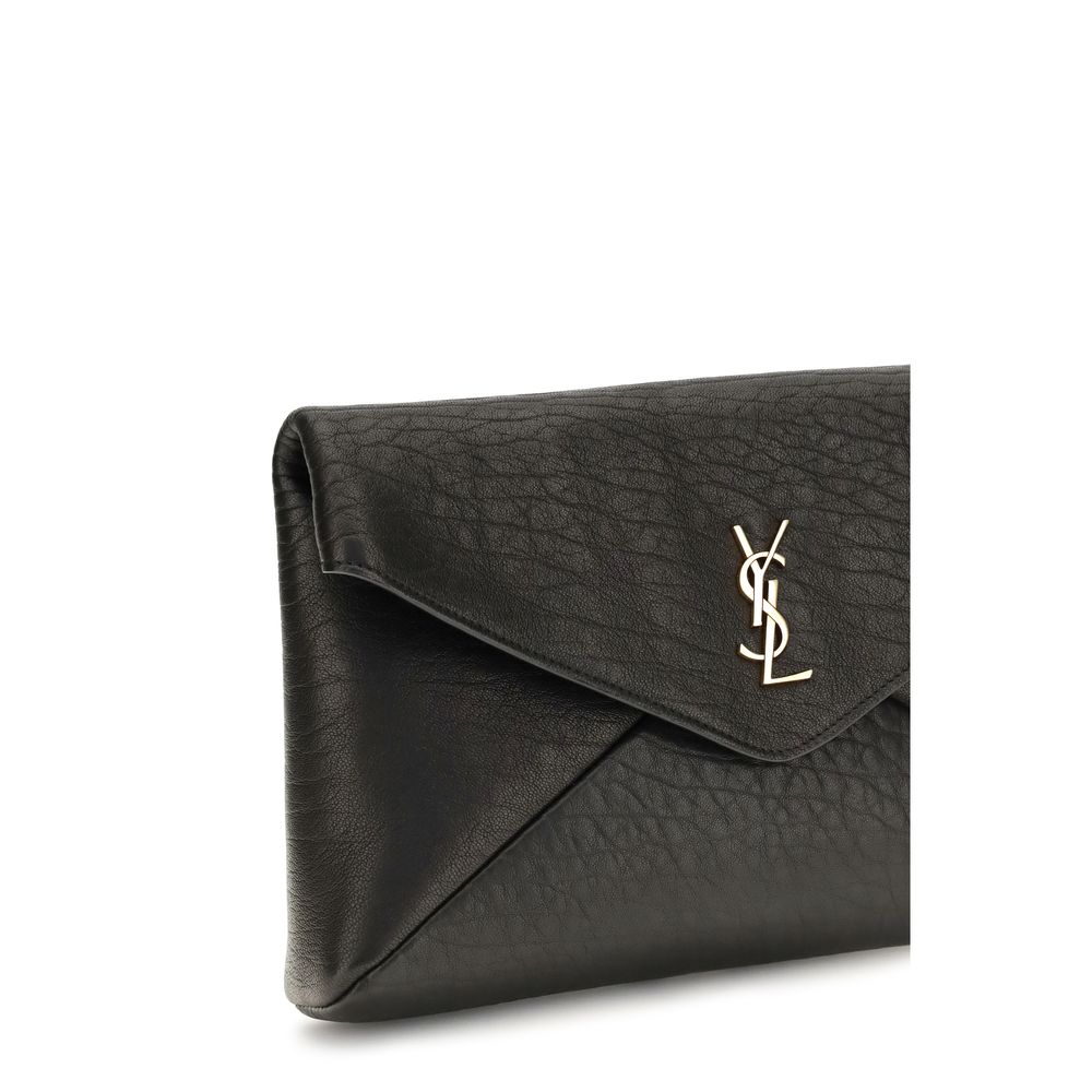 Saint Laurent Black Lamb Ovis Aries Aries Clutch Bag Saint Laurent Xosier