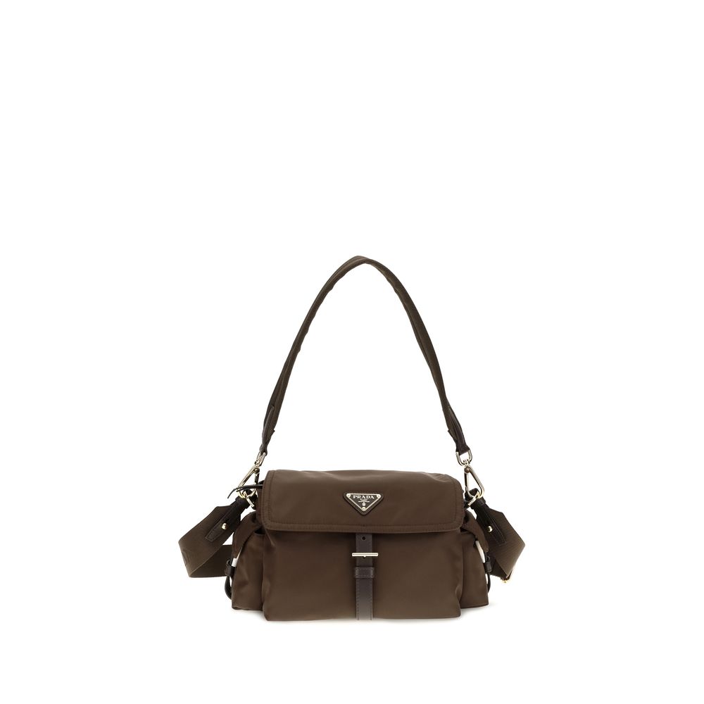 Prada Brown Recycled Polyamide Shoulder Bag Prada Xosier