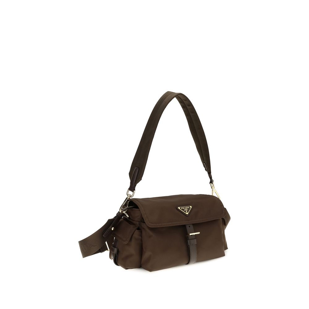 Prada Brown Recycled Polyamide Shoulder Bag Prada Xosier