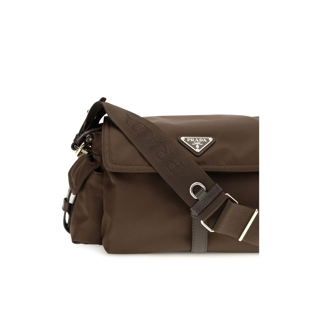 Prada Brown Recycled Polyamide Shoulder Bag Prada Xosier