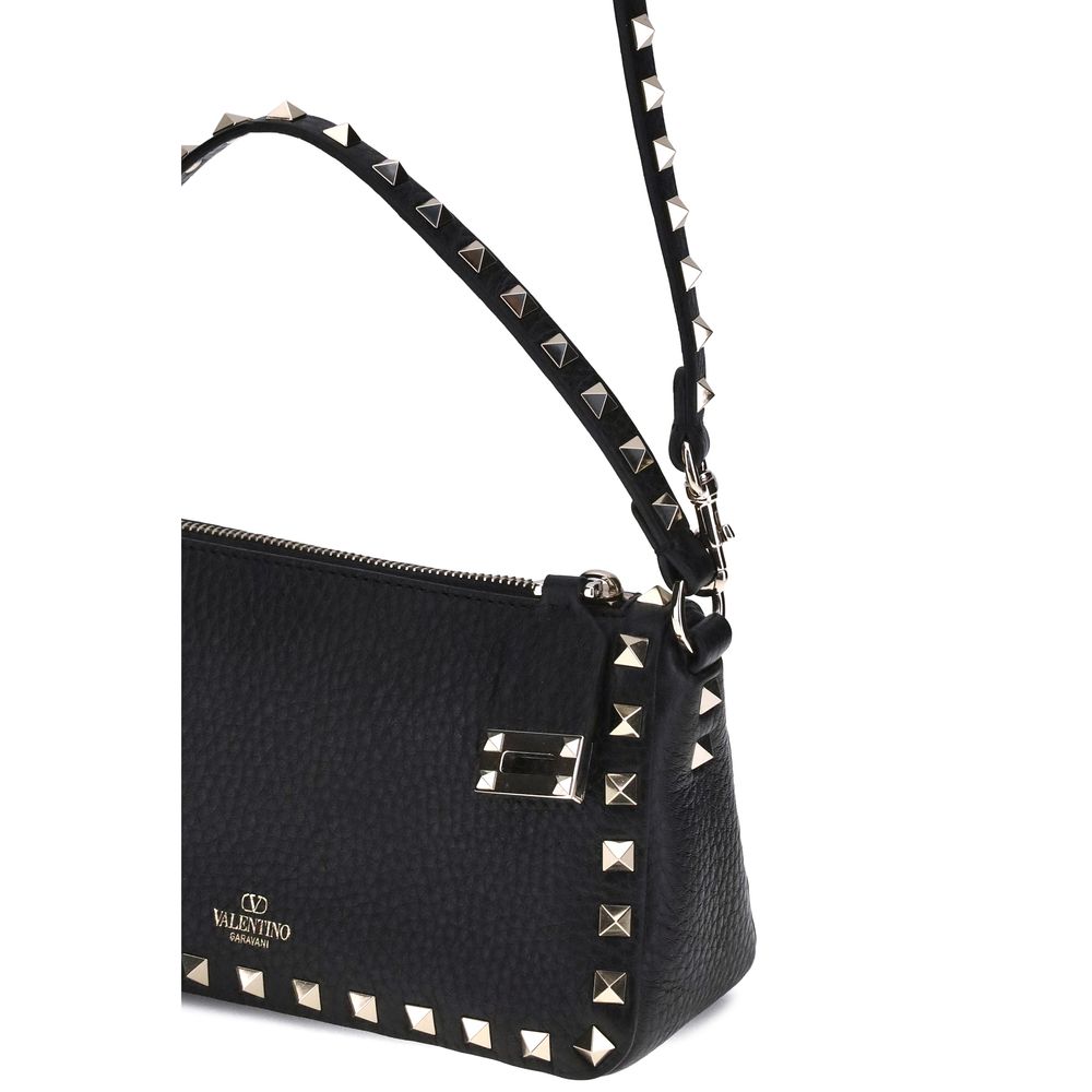 Valentino Garavani Black Calf Leather Bos Taurus Shoulder Bag Valentino Garavani Xosier