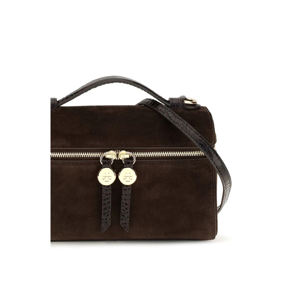 Tory Burch Brown Suede Leather Shoulder Bag Tory Burch Xosier