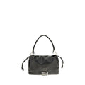 Fendi Black Calf Leather Bos Taurus Shoulder Bag Fendi Xosier