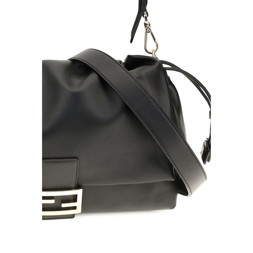 Fendi Black Calf Leather Bos Taurus Shoulder Bag Fendi Xosier