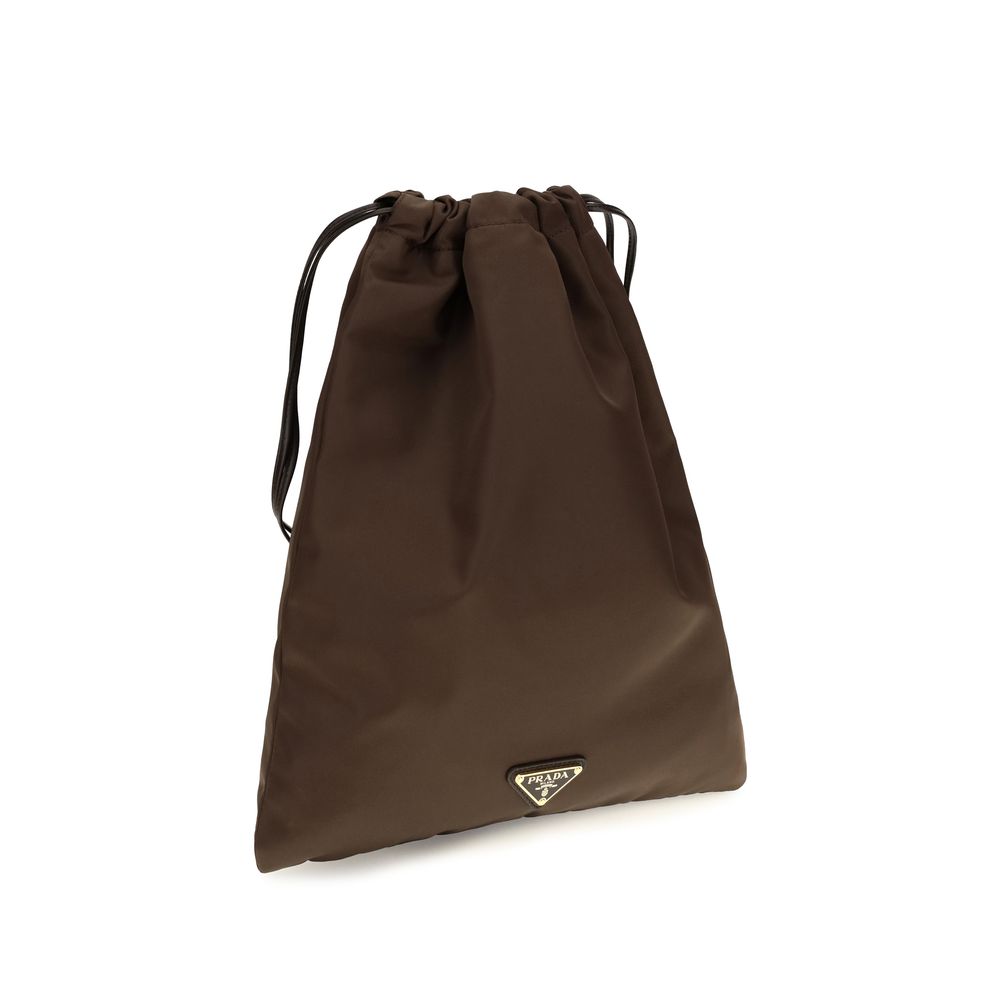 Prada Brown Polyamide Clutch Bag Prada Xosier