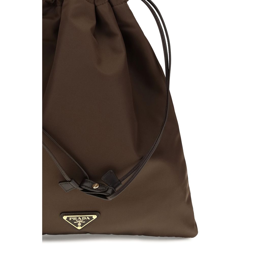 Prada Brown Polyamide Clutch Bag Prada Xosier