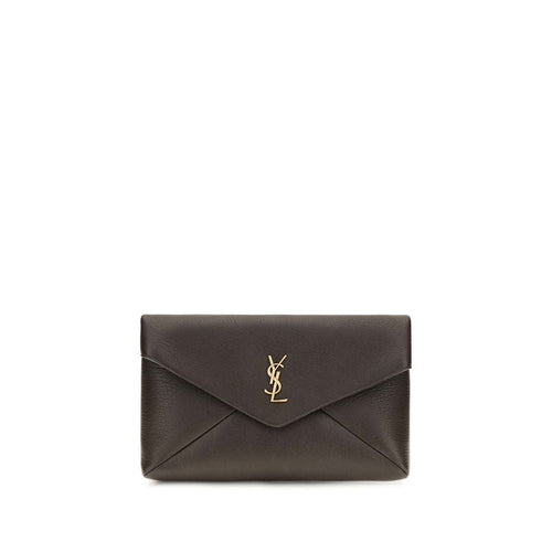 Saint Laurent Brown Lamb Ovis Aries Aries Clutch Bag Saint Laurent Xosier