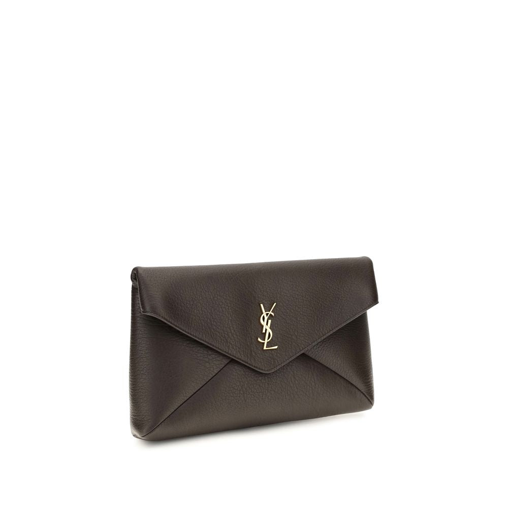 Saint Laurent Brown Lamb Ovis Aries Aries Clutch Bag Saint Laurent Xosier