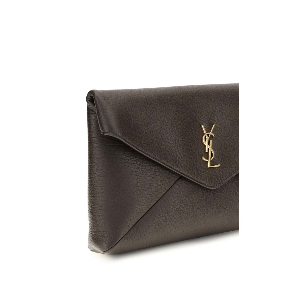 Saint Laurent Brown Lamb Ovis Aries Aries Clutch Bag Saint Laurent Xosier