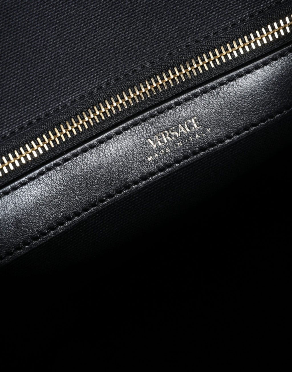 Versace Black Top Handle Canvas Leather Logo Crossbody Tote Bag Versace Xosier