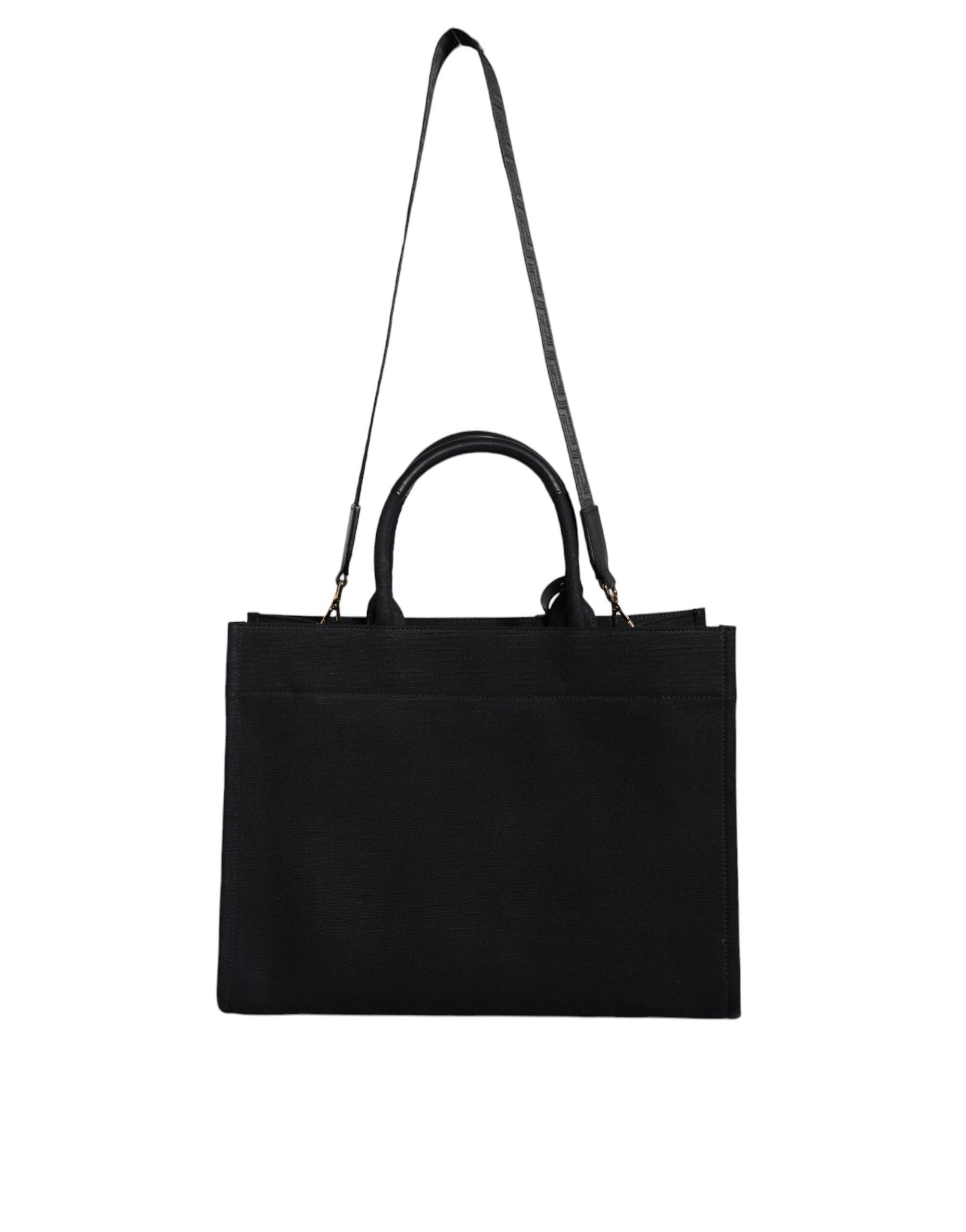 Versace Black Top Handle Canvas Leather Logo Crossbody Tote Bag Versace Xosier