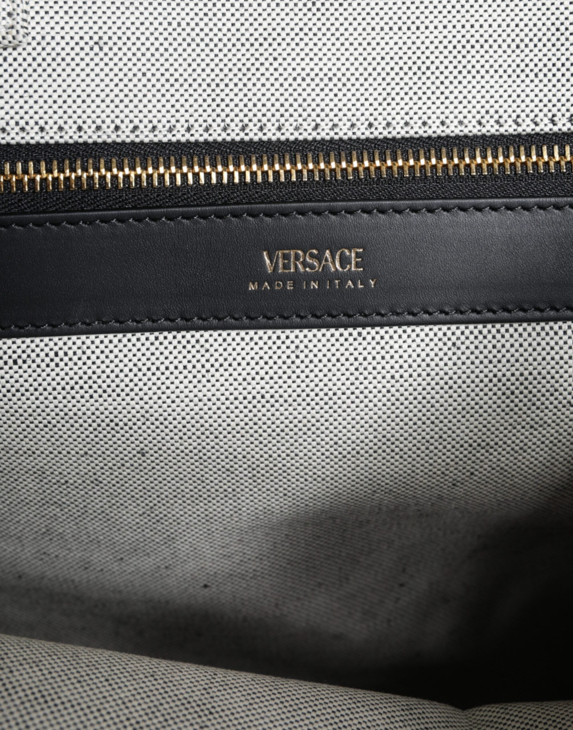 Versace White Top Handle Canvas Leather Logo Crossbody Tote Bag Versace Xosier