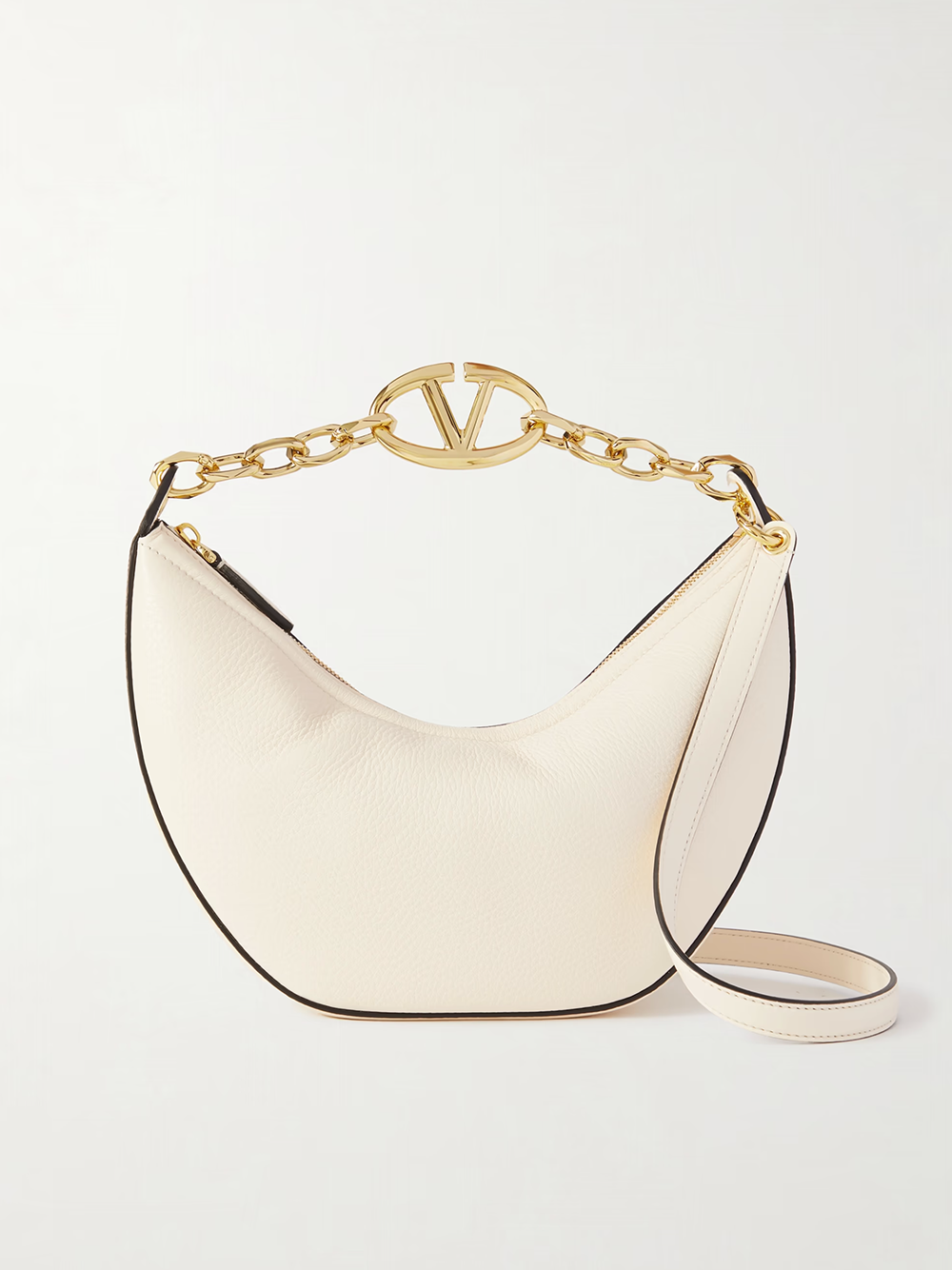 Valentino Garavani Ivory Leather Small Hobo Vlogo Shoulder Bag Valentino Garavani Xosier
