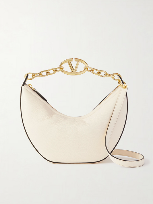 Valentino Garavani Ivory Leather Small Hobo Vlogo Shoulder Bag Valentino Garavani Xosier