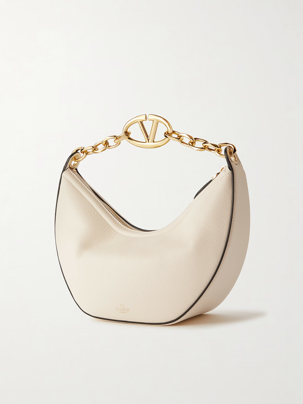 Valentino Garavani Ivory Leather Small Hobo Vlogo Shoulder Bag Valentino Garavani Xosier