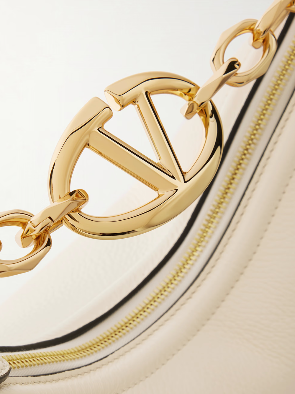 Valentino Garavani Ivory Leather Small Hobo Vlogo Shoulder Bag Valentino Garavani Xosier