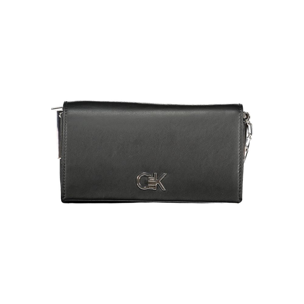 Black Polyester Women Shoulder Bag