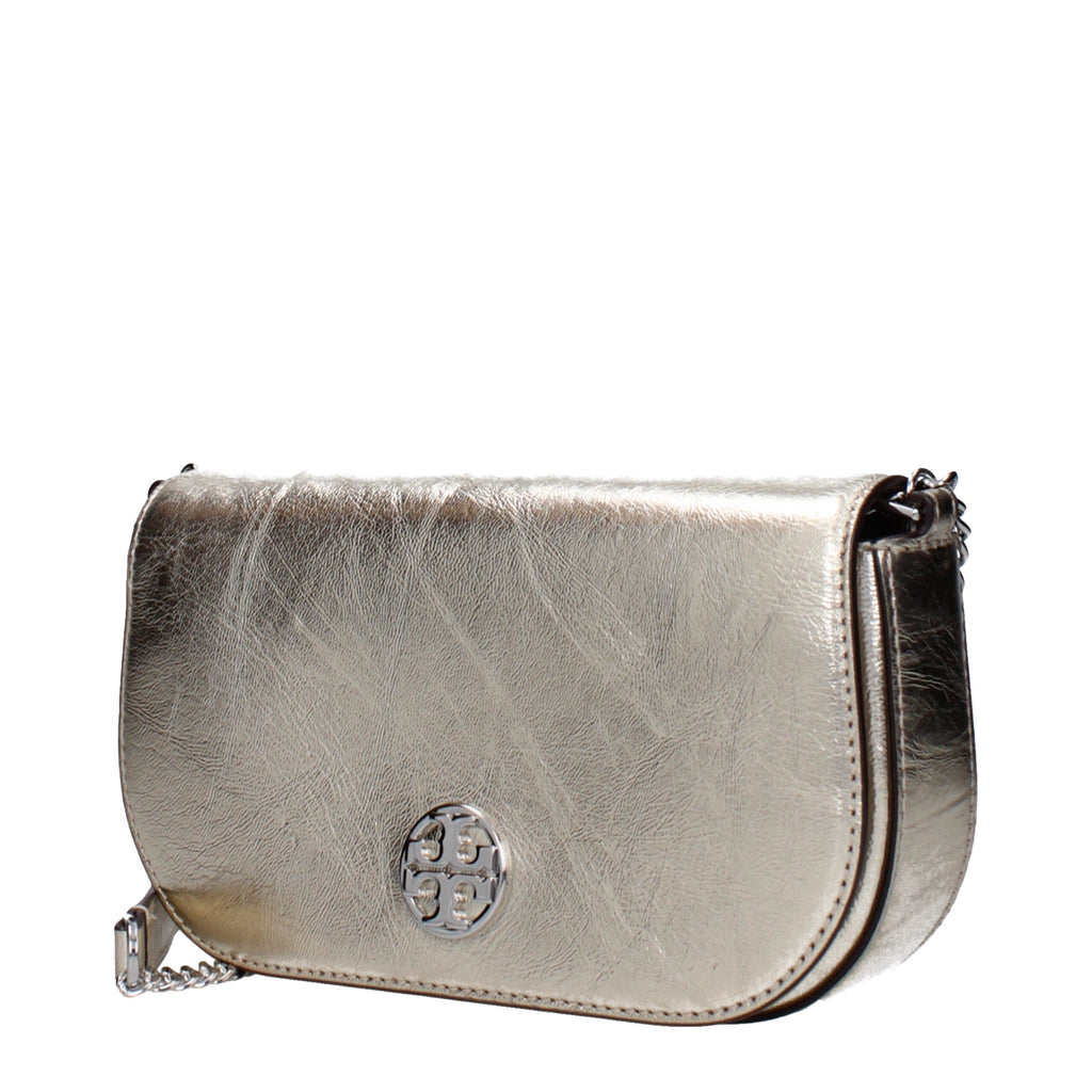 Gold Leather Crossbody Bag