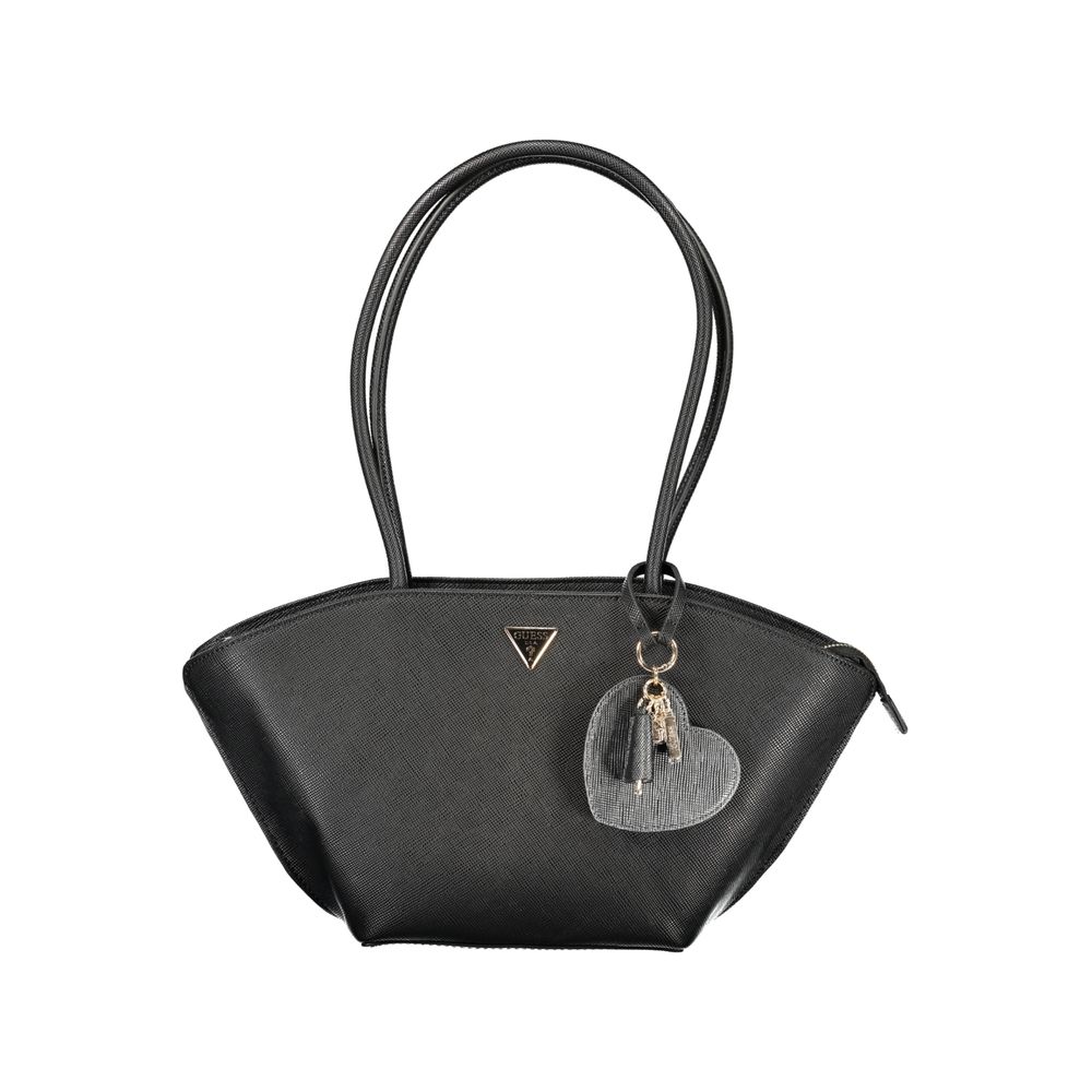 Guess Jeans Handtasche aus schwarzem Polyurethan für Damen
