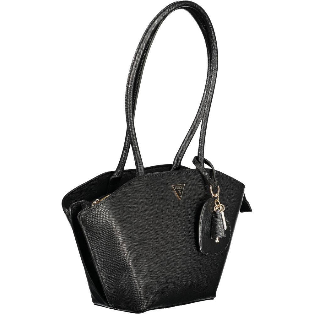 Guess Jeans Handtasche aus schwarzem Polyurethan für Damen
