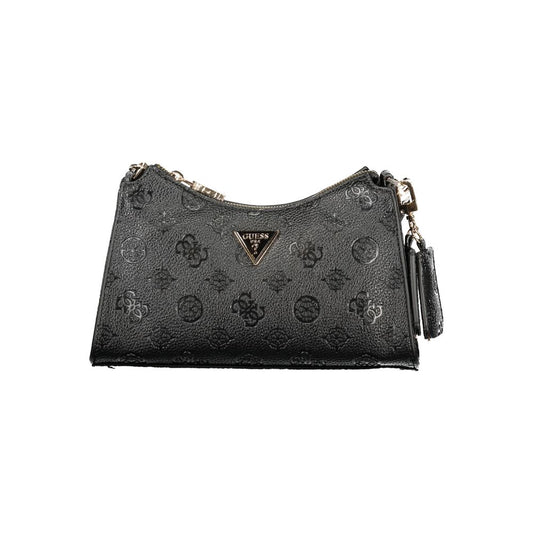 Black Polyurethane Women Handbag