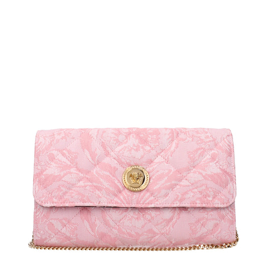 Versace Pink Fabric Clutch Bag Versace Xosier