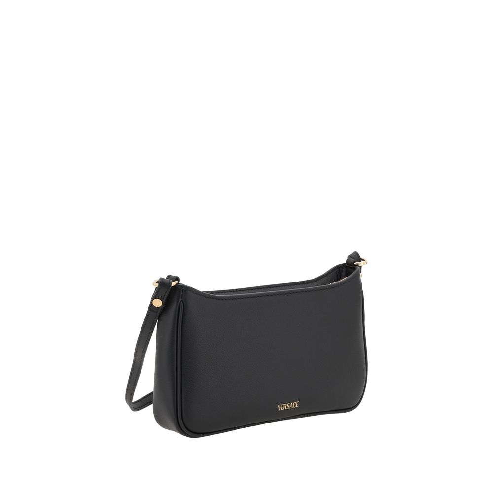Versace Black Calf Leather Bos Taurus Shoulder Bag Versace Xosier